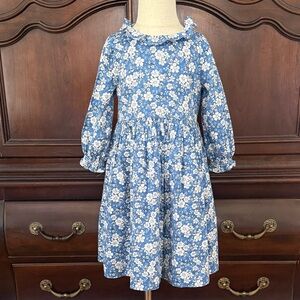 EDGEHILL COLLECTION Blue Floral Long Sleeve Boutique Dress Size 5